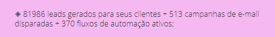 Leads gerados para os clientes da Orgânica no último semestre