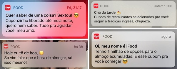 Exemplos de SMS da Ifood