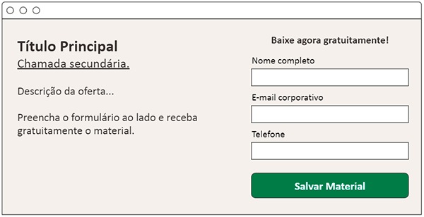 Landing page com formulário para geração de leads